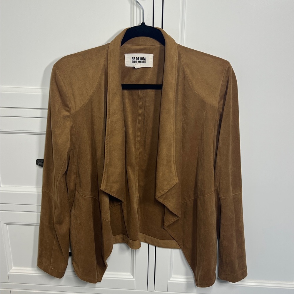 BB Dakota by Steve Madden Brown Blazer Relaxed Fit Notched Lapels